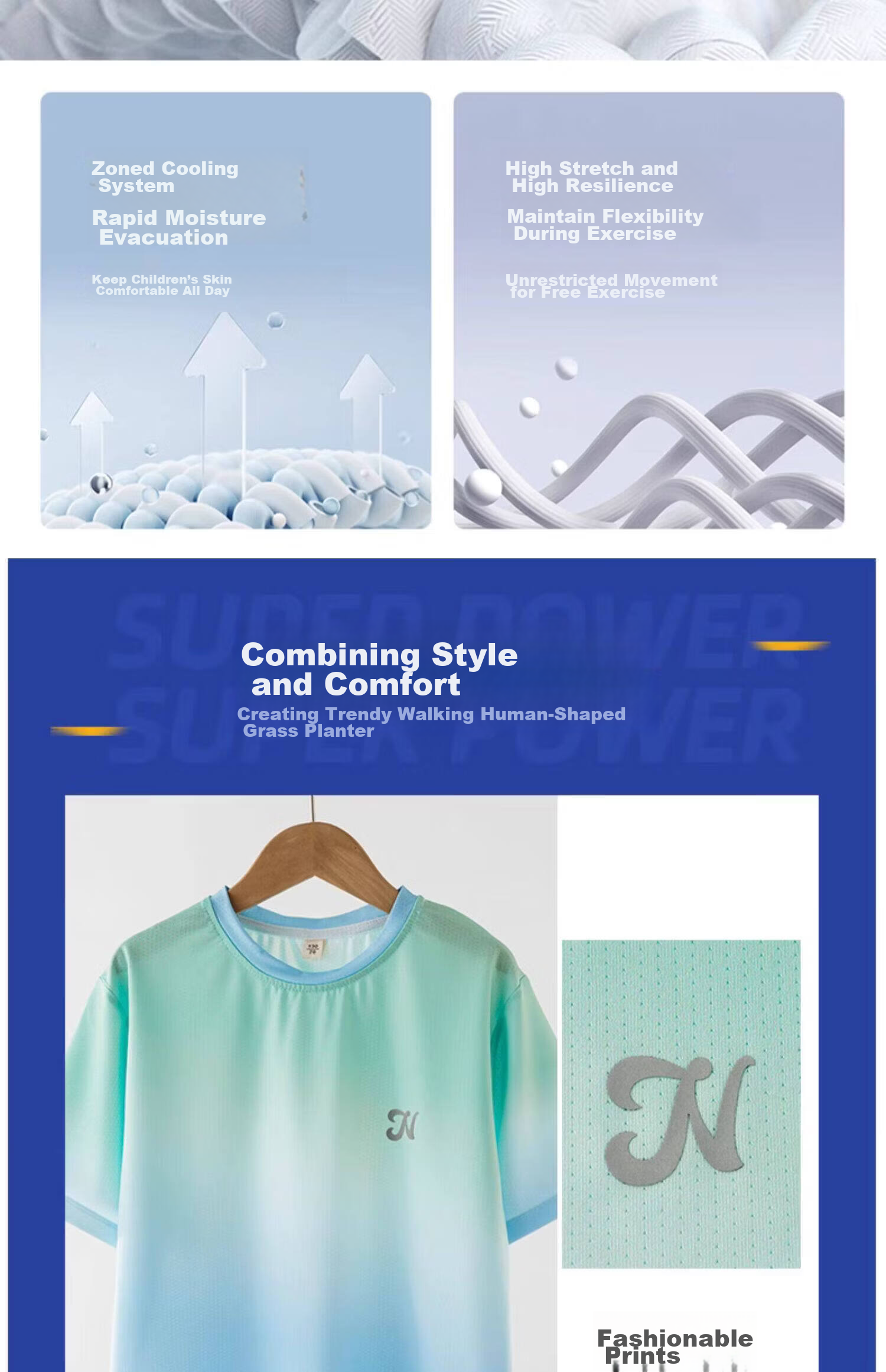 Moonkids Boys Sportswear Set Summer 2026 New Quick-Dry Ice Silk Short Sleeve and Long Pants for Big Kids Stylish 5